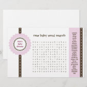 Baby Shower Spel - Woordzoeken (Voorkant / Achterkant)