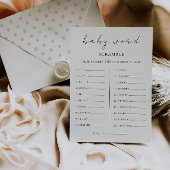 Baby shower spel – Word scramble Kaart