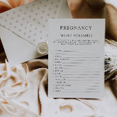 Baby shower spel – Word scramble zwangerschap Kaart