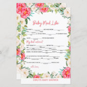 Baby shower Spelroze en ivoren flesjes (Voorkant / Achterkant)