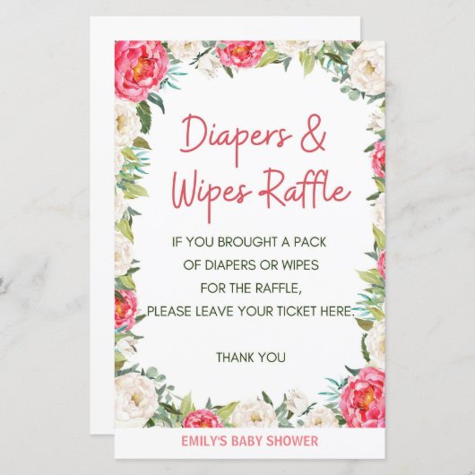 Baby shower Spelroze en ivoren flesjes (Voorkant / Achterkant)