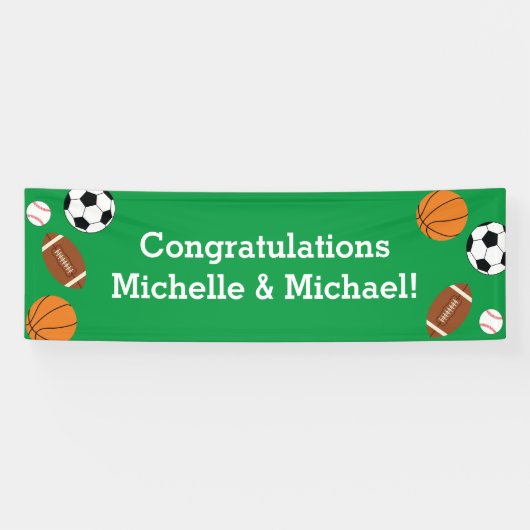 Baby shower sport spandoek (Horizontaal)