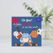Baby shower sportif Cute Boys Invitation (Debout devant)