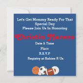 Baby shower sportif Cute Boys Invitation (Dos)