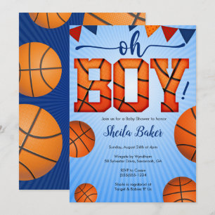 Baby shower sportif de basket-ball Invitation - Oh