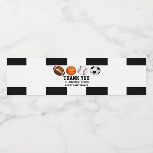 Baby shower Sportif Favoriser Étiquette bouteille (Étiquettes simples)