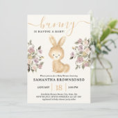 Baby shower Spring Floral Bunny Kaart (Staand voorkant)