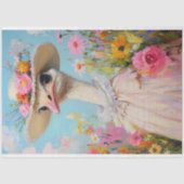 Baby shower Spring Ostrich Floral Decoupage Tissuepapier (Voorkant)