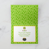 Baby shower St Patricks Boy Bedankkaart (Binnen)