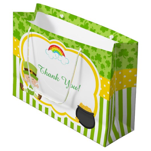 Baby shower St Patricks Boy Groot Cadeauzakje (Voorkant Gekanteld)