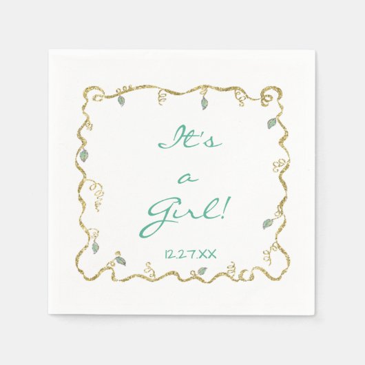 Baby shower Standard Napkin "Glittery Castle" Servetten (Voorkant)