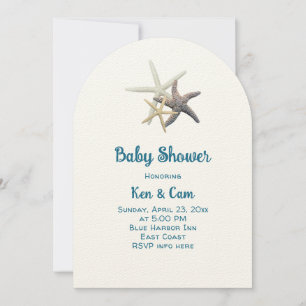 Baby shower Starfish Family Custom Invitation Kaart