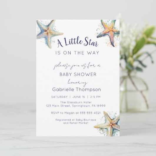 BABY SHOWER STARFISH Invitation (Debout devant)