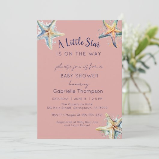 BABY SHOWER STARFISH Invitation (Debout devant)