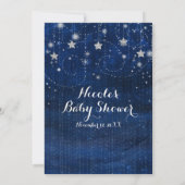 Baby shower Starry Night Blue & Silver Invitation (Dos)