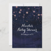 Baby shower Starry Nuit Violet & Gold Invitation (Dos)
