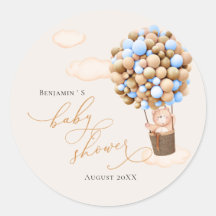 Baby shower Sticker Beer Ballongoud blauw