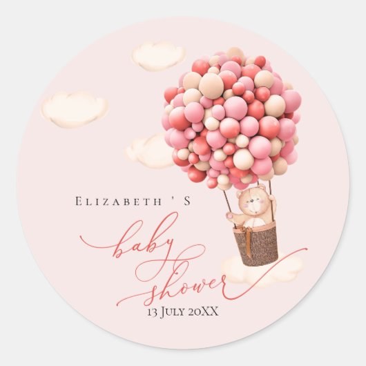 Baby shower Sticker Beren ballonnen (Voorkant)