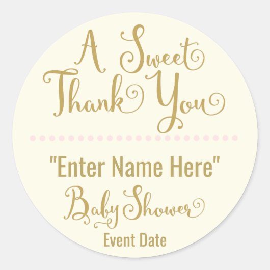 BABY SHOWER STICKER | gentil merci (Devant)