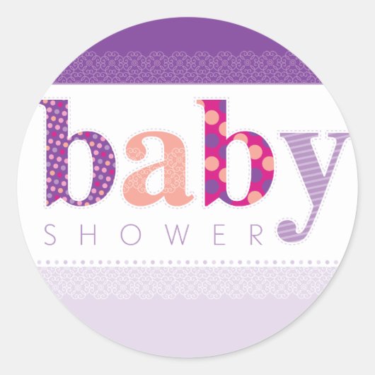 BABY SHOWER STICKER :: lettres à motifs bébé 2 (Devant)
