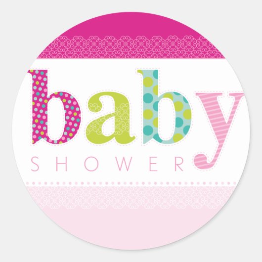 BABY SHOWER STICKER :: lettres à motifs bébé 3 (Devant)