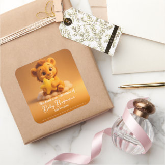Baby Shower Sticker – Little Lion & Star