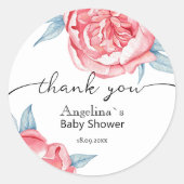 Baby shower Sticker Peonies (Devant)
