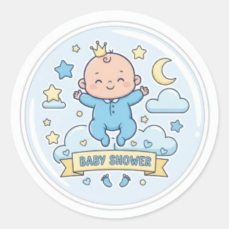 Baby shower sticker voor jongen