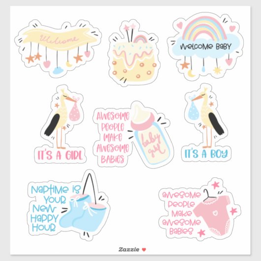 Baby shower Stickers (Vel)