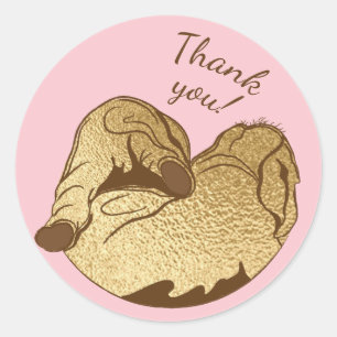 Baby shower Stickers Baby en mammie Elephant Roze