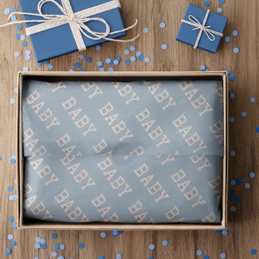 Baby shower Stoffig Blauw Weefseldocument Tissuepapier