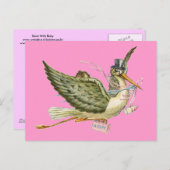 BABY SHOWER STOREN UITNODIGING BRIEFKAART (Voorkant / Achterkant)