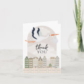 Baby shower Stork Boho Carte de remerciements d'ar (Devant)