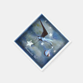 Baby shower Stork & Newborn Blue Boy Aangepast Servet (Hoek)