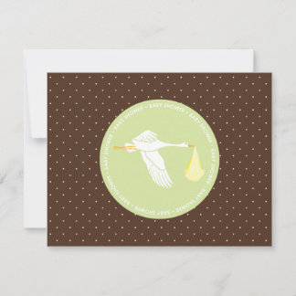 baby shower Stork Registry Card - Bruin en Groen Kaart