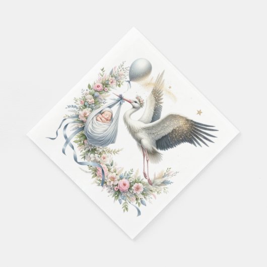 Baby shower Stork Servet (Hoek)