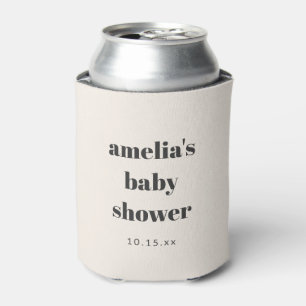 Baby Shower Stout Retro Ivoor Persoonlijke Moeder  Blikjeskoeler