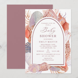 Baby Shower Strand Zeeschelpen Aquarel Nautilus In Kaart