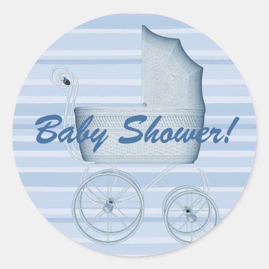Baby shower Stripes Buggy Sticker (Voorkant)