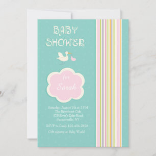 baby shower Stripes-uitnodiging Kaart