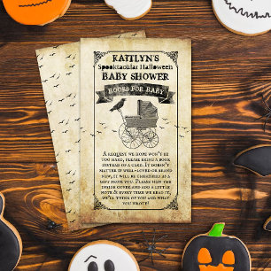  Baby shower Stroller Halloween Book Informatiekaartje