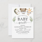 Baby shower Strooien Woodland Eucalyptus groen Kaart (Voorkant)