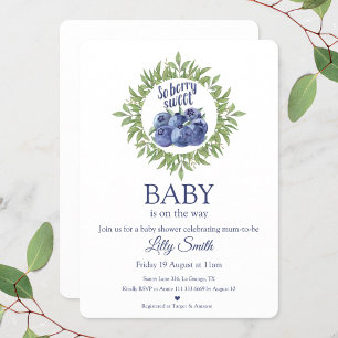 Baby shower sucré aux baies bleuets Invitation