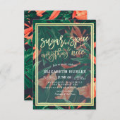 Baby Shower Suiker & Kruiden & Alles Leuk Bloem Kaart (Voorkant / Achterkant)