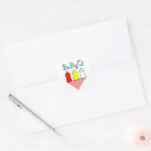 Baby shower Summer BBQ Vierkante Sticker (Envelop)
