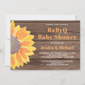 Baby shower Sunflow Wood BBQ Couples Invitation (Devant)