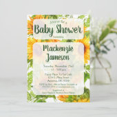 Baby shower Sunflowers Invitation Genre Neutre (Debout devant)