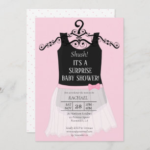 Baby shower surprise Ballerina Pink Invitation