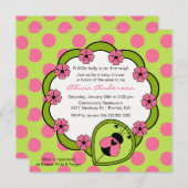 Baby shower Sweet Ladybugs Invitation (Devant / Derrière)