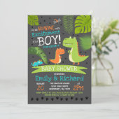 Baby shower T-Rex Invitation Baby shower Dinosaur (Debout devant)